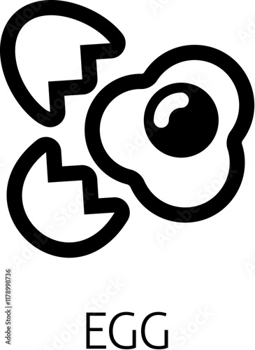 An egg food icon concept. Possibly an icon for the allergen or allergy.