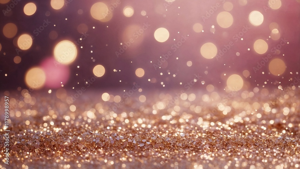 Sparkling golden glitter on a soft background for festive decoration and celebration concept Sparkling golden glitter on a soft background for festive decoration and celebration concept