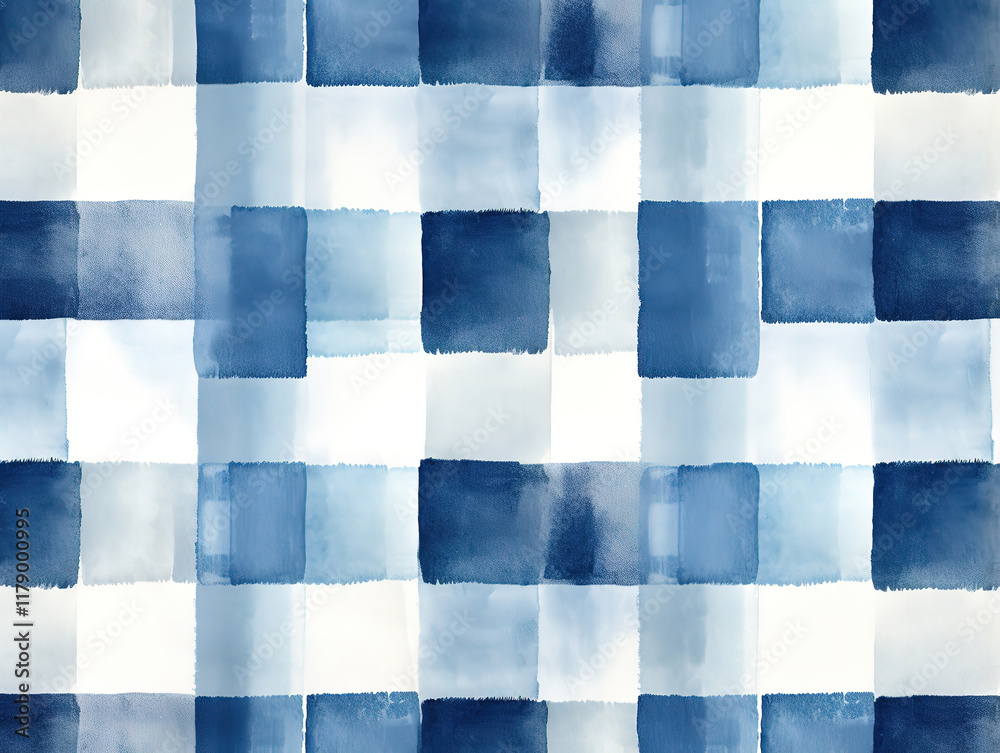 Fototapeta premium Gorgeous Pattern blue cell seamless pattern watercolor template background