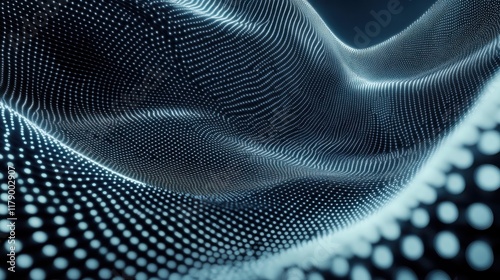 Technology concept Abstract and futuristic blue dots and lines connected together