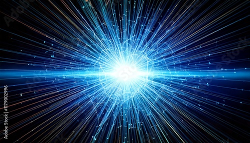Quantum leap wallpaper. Glowing quantum particle exploding in space