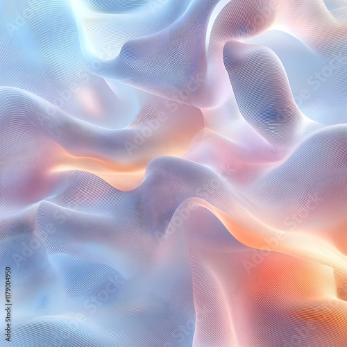A background of abstract digital waves in soft pastel hues on a white canvas. 