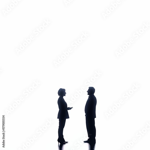 Wallpaper Mural Business people, silhouettes, pure white background, vector style, isolated Torontodigital.ca