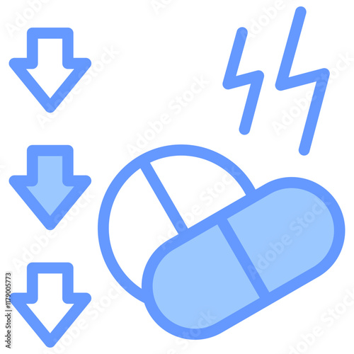 Painkiller Icon Outline Blue