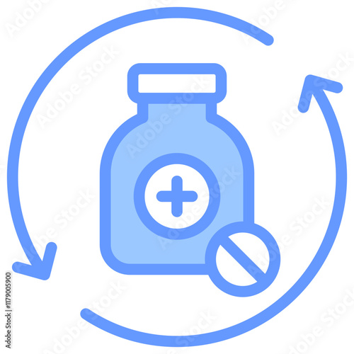 Refill Icon Outline Blue