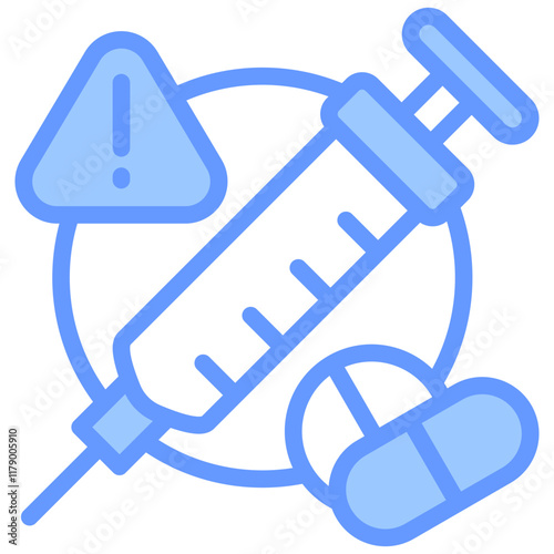 Drug Interaction Icon Outline Blue