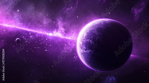 Wallpaper Mural Creative glowing purple metaverse space background Torontodigital.ca