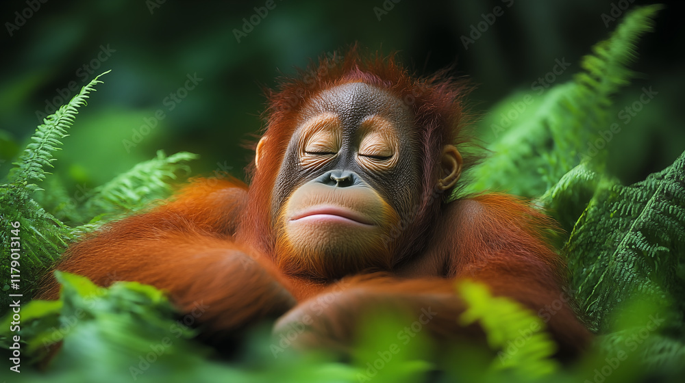 Orangutan in the rainforest Orangutan in the rainforest