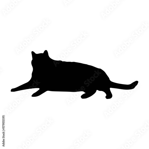 Sleepy Cat Silhouette SVG