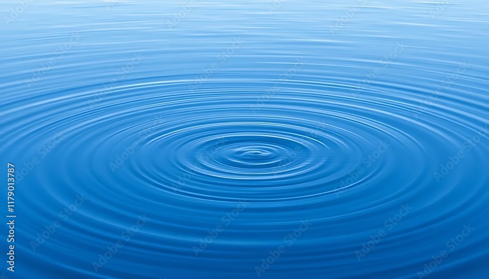 Serene Blue Water: Concentric Ripple Abstract Serene Blue Water: Concentric Ripple Abstract
