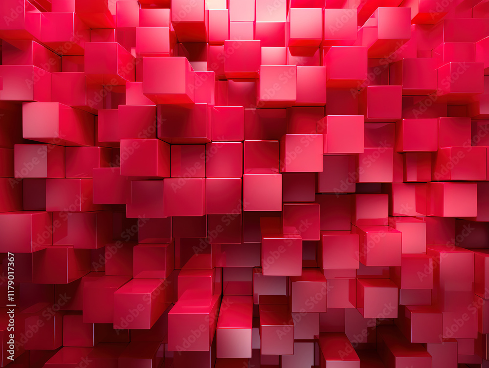 Incredible a wall of pink cubes Incredible a wall of pink cubes
