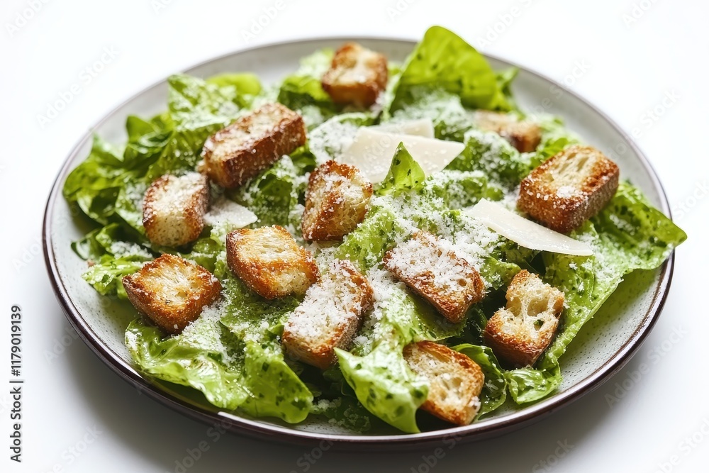 Delicious Caesar Salad Plate, Croutons, Studio Delicious Caesar Salad Plate, Croutons, Studio