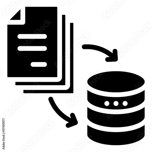 Data Collection Icon Black Solid