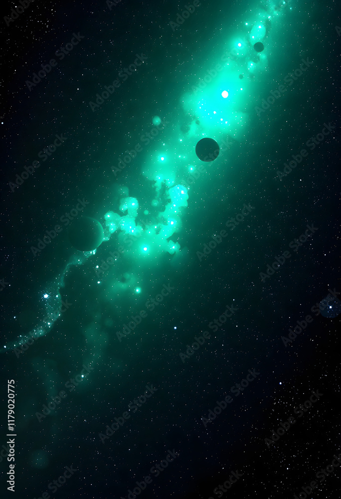 Fototapeta premium Glowing new technology in deep space, with white tones