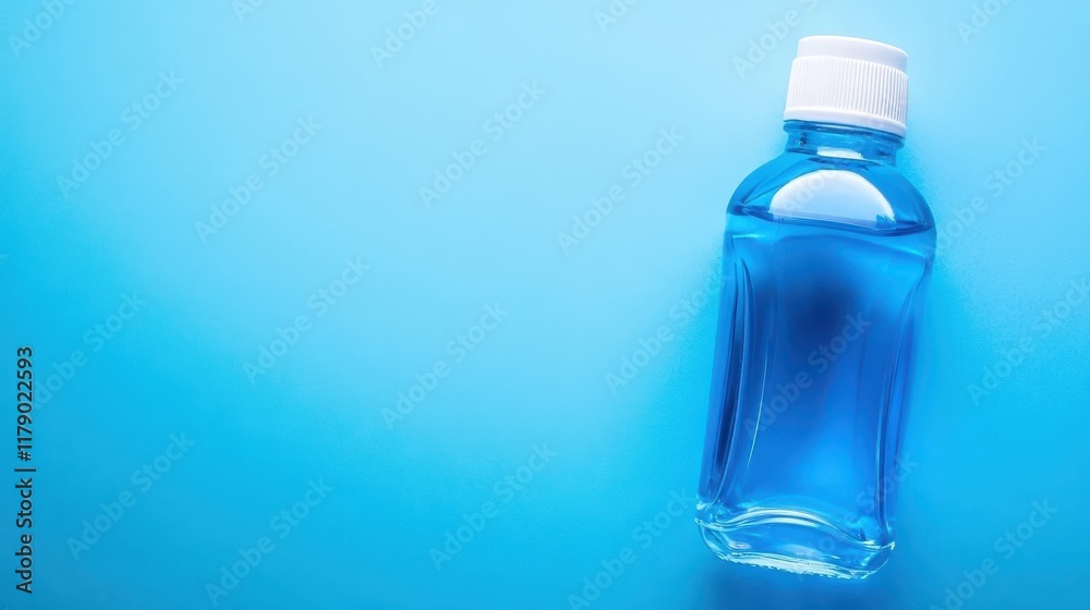 Crystalclear hydration, a cool water bottle on vibrant blue background refreshing Crystalclear hydration, a cool water bottle on vibrant blue background refreshing