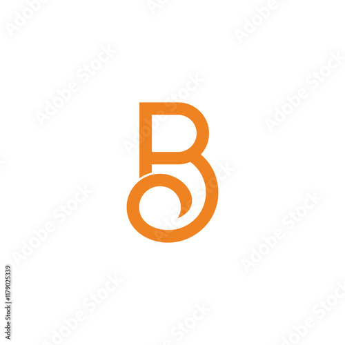 letter p b pet canine tail simple logo vector