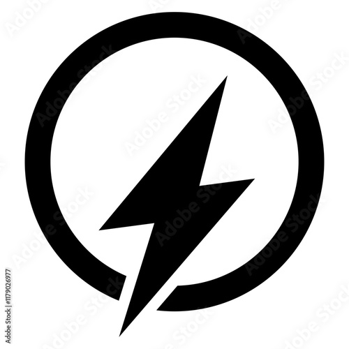 Lightning Icon Black Solid