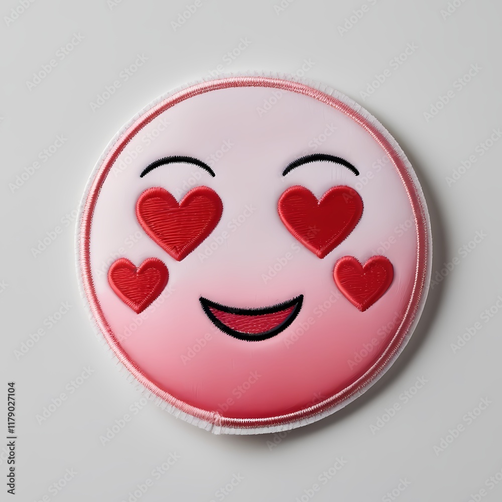 emoji, patch, cloth, cloth patch, patch, embroidered, handmade, thread, happy, sad, disappointed, fulfilled, in love, laughing, thinking, wondering, symbol, circle, emotion, gift, icon, sign ,yellow