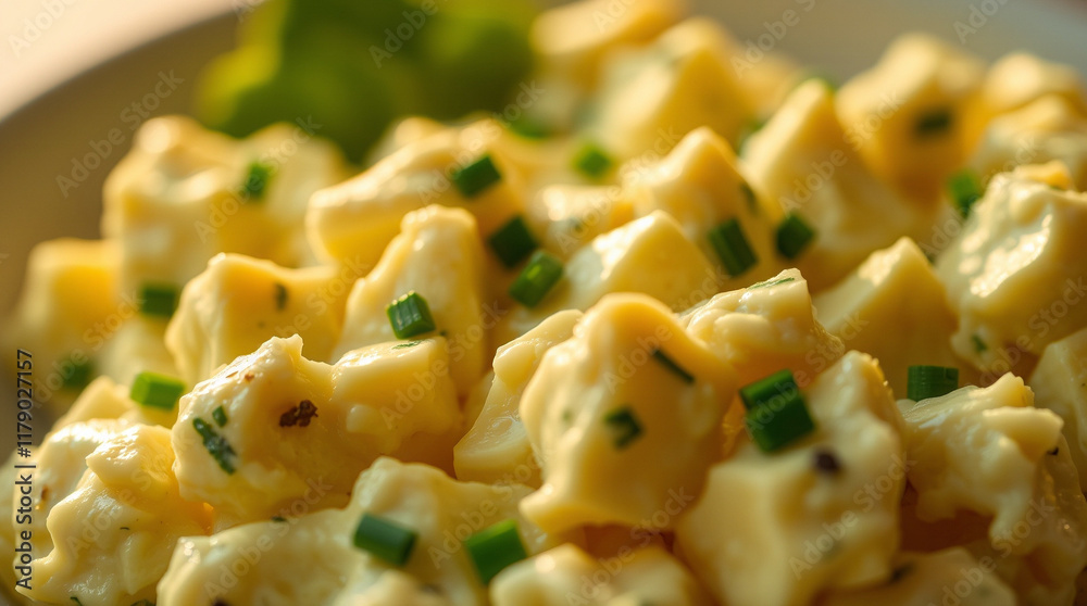 Creamy potato salad with fresh chives. Perfect for potlucks or summer gatherings. Enjoy the delicious taste! Creamy potato salad with fresh chives. Perfect for potlucks or summer gatherings. Enjoy the delicious taste!