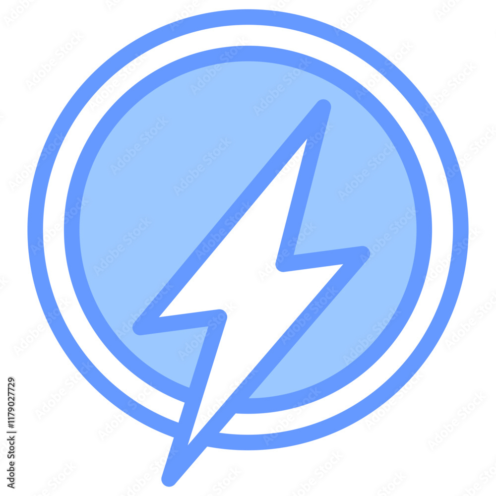 Lightning Icon Outline Blue Lightning Icon Outline Blue