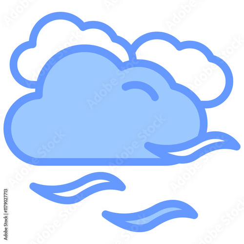 Haze Icon Outline Blue