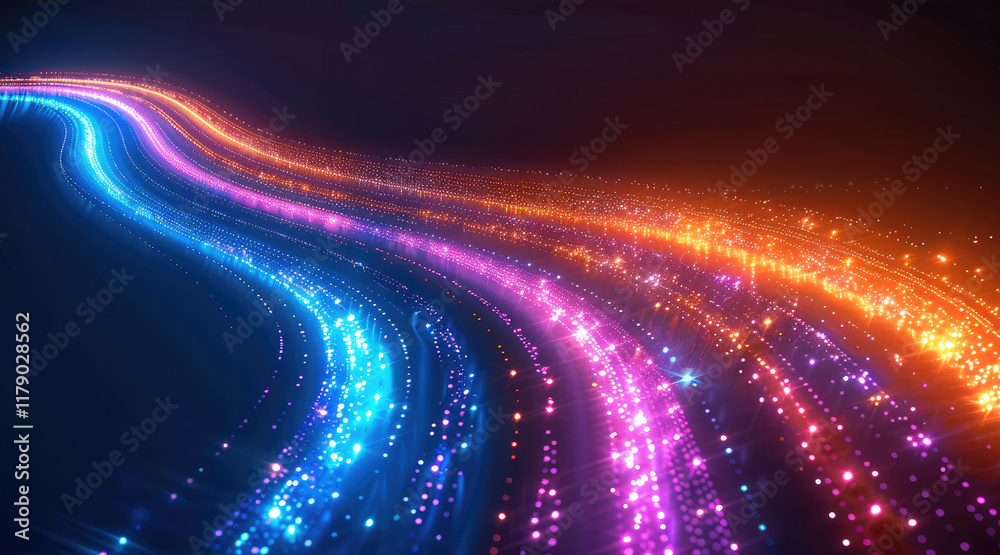 Abstract light speed and motion background with blurred trails of lights in blue, purple, orange, and pink colors. Concept for high-speed internet connection technology, fast network connectivity. Abstract light speed and motion background with blurred trails of lights in blue, purple, orange, and pink colors. Concept for high-speed internet connection technology, fast network connectivity.