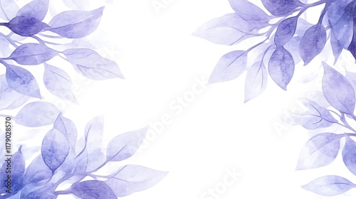 Watercolor Painting of Lavender Leaves Frame