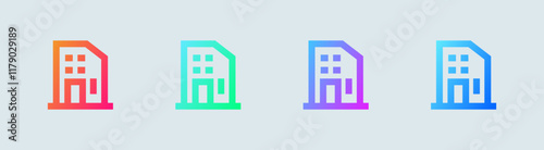 Company line icon in gradient colors. Corporate signs vector illustration.