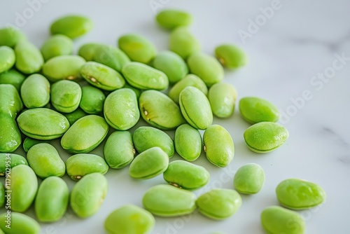 Wallpaper Mural Fresh edamame beans on marble, healthy food background Torontodigital.ca
