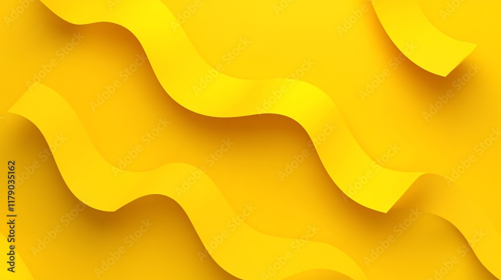 Fototapeta premium Abstract yellow wavy lines background.