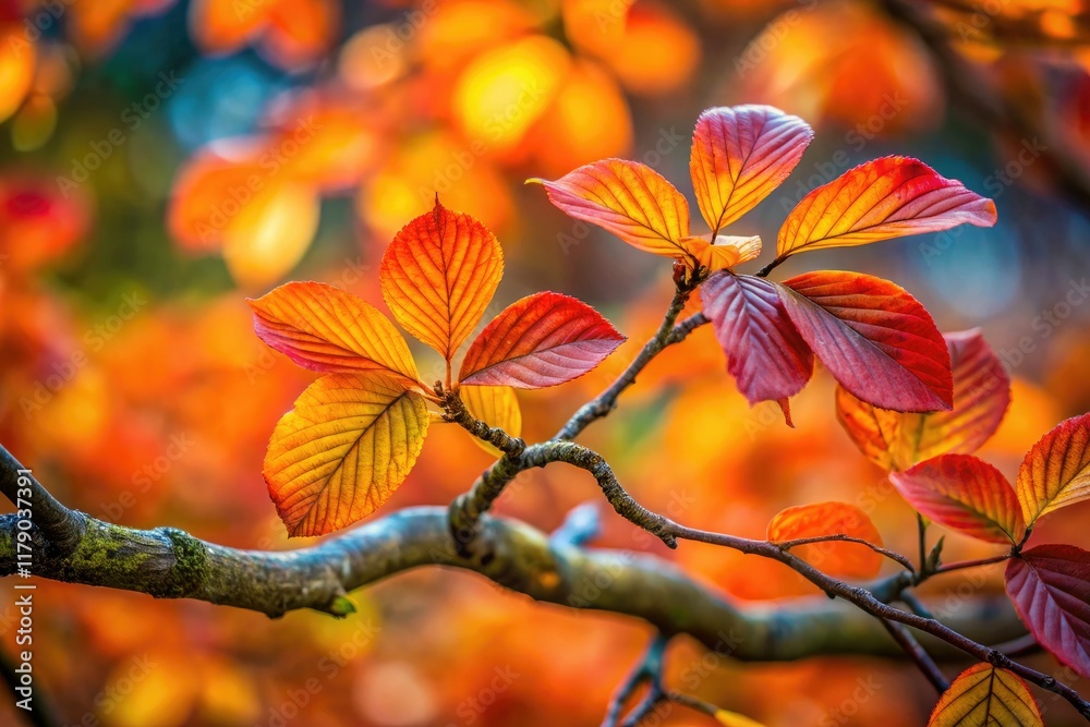 Close-up of vibrant Persian Ironwood autumn leaves, showcasing detailed texture and high depth of field. Close-up of vibrant Persian Ironwood autumn leaves, showcasing detailed texture and high depth of field.