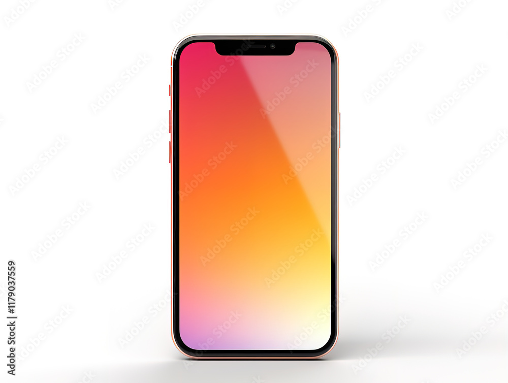 Superb Smartphone with a touch screen on a gray background 3d rendering Superb Smartphone with a touch screen on a gray background 3d rendering