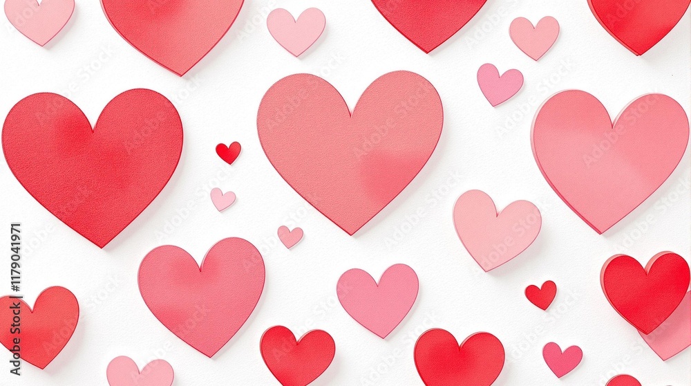 Minimalist spaced red and blush pink heart pattern design for modern invitations stationery gift wrapping Valentine crafts wedding decor seamless art Minimalist spaced red and blush pink heart pattern design for modern invitations stationery gift wrapping Valentine crafts wedding decor seamless art