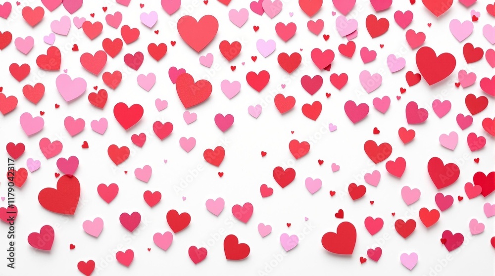 Whimsical heart confetti pattern with red and pink hearts for party backdrops festive wrapping creative packaging Valentine wedding decor Whimsical heart confetti pattern with red and pink hearts for party backdrops festive wrapping creative packaging Valentine wedding decor