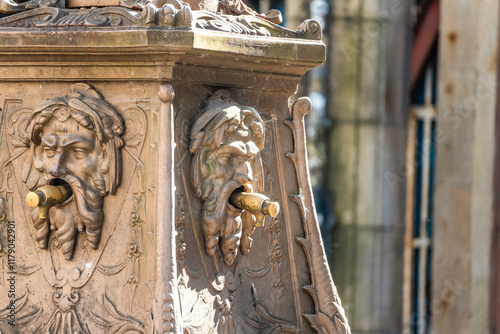 Obraz na płótnie Fountain in Pontevedra, Galicia, Spain w salonie