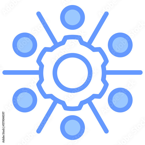 Multitasking Icon Outline Blue