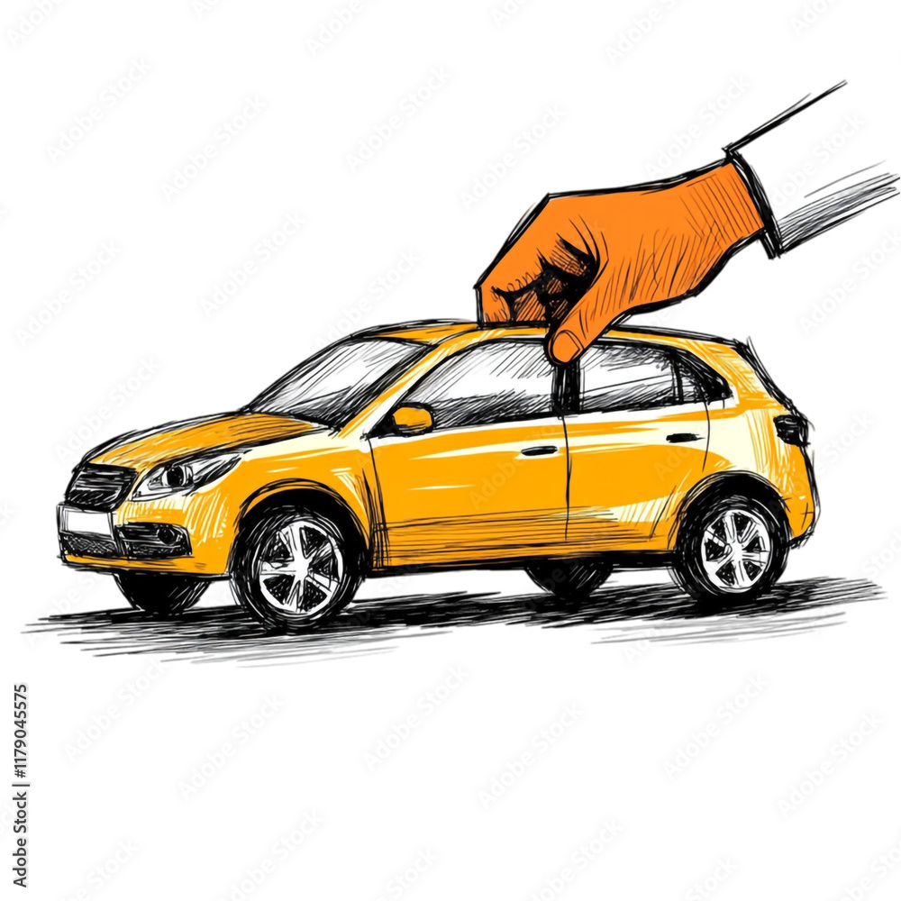 Hand Holding a Car Isolated on a Transparent Background Hand Holding a Car Isolated on a Transparent Background