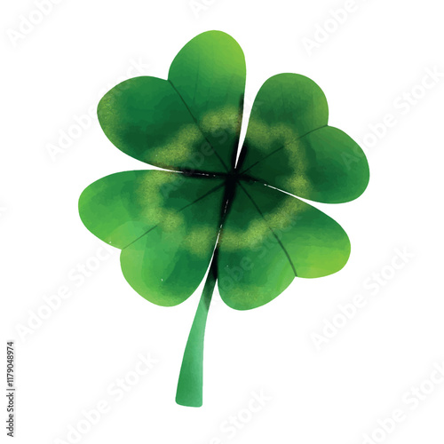 An illustration of a four-leaf clover that has meaning of bring good luck