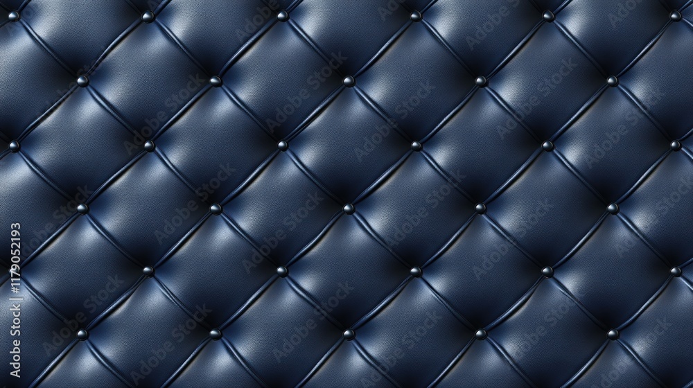Fototapeta premium Dark blue tufted leather texture background.