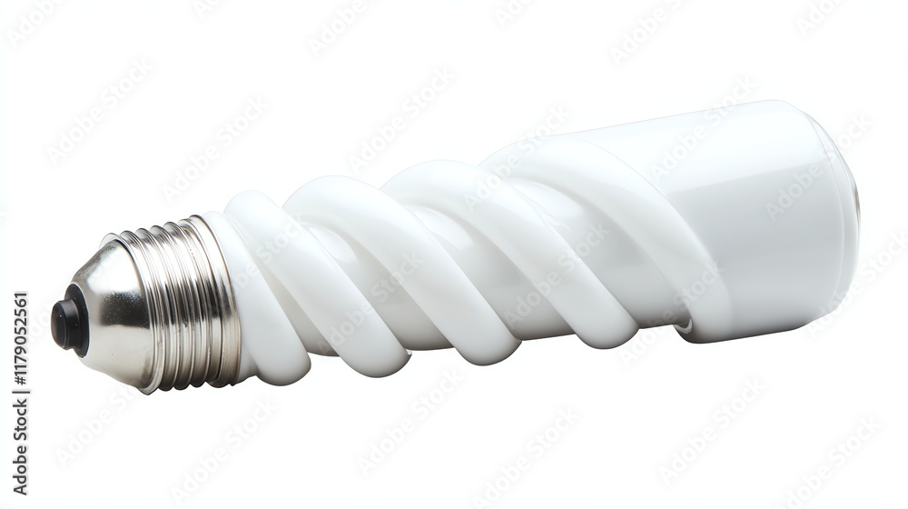 Compact fluorescent light bulb on white isolated background. Compact fluorescent light bulb on white isolated background.