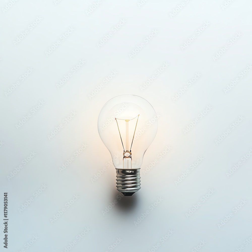 Illuminated light bulb on a white isolated background Illuminated light bulb on a white isolated background