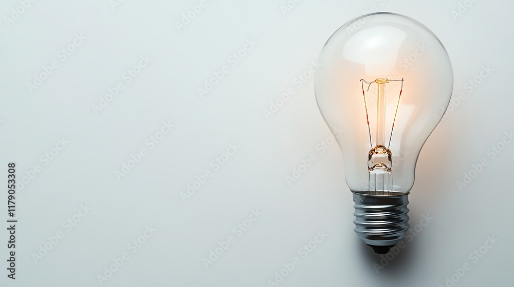 Light bulb glowing on a white isolated background. Light bulb glowing on a white isolated background.