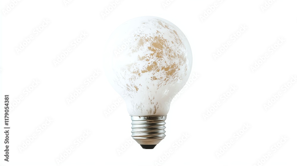 Light bulb with rustic texture on white isolated background. Light bulb with rustic texture on white isolated background.