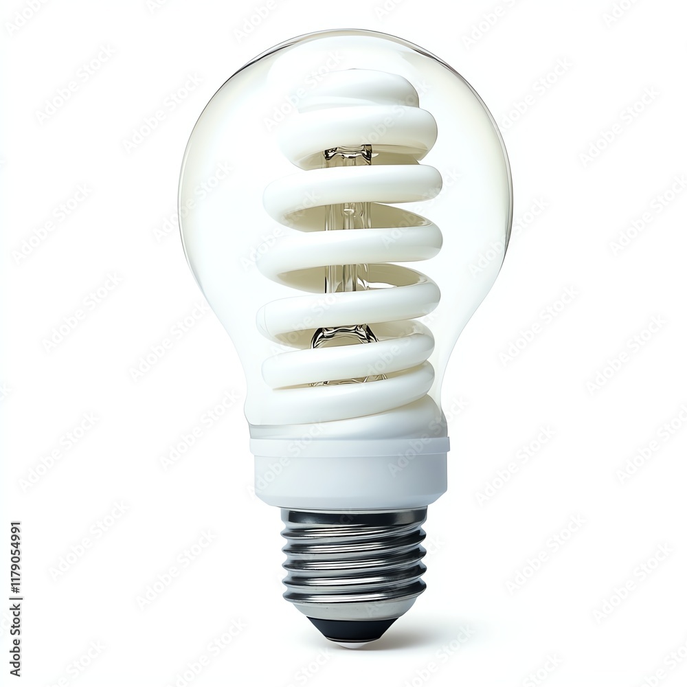 Energy-efficient spiral light bulb on a white background. Energy-efficient spiral light bulb on a white background.