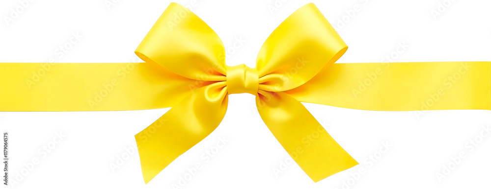 yellow ribon and bow on a transparent white background. yellow ribon and bow on a transparent white background.