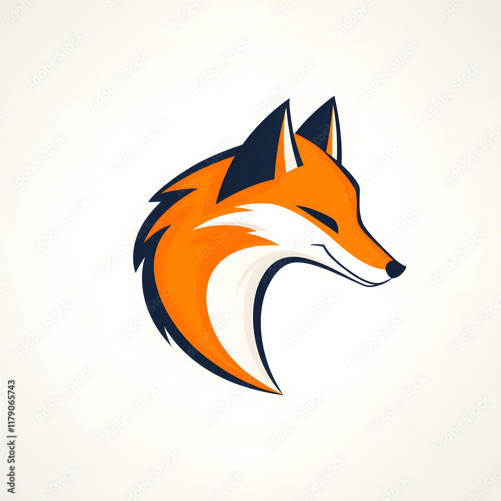 Obraz premium Simple fox head illustration. Fox head badge emblem logo icon isolated on white