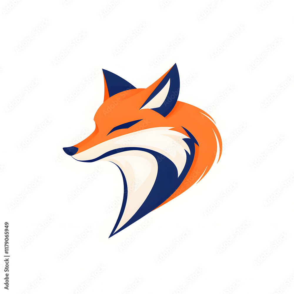 Obraz premium Simple fox head illustration. Fox head badge emblem logo icon isolated on white