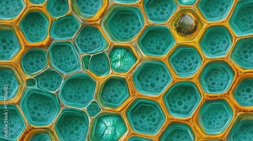 Geometric hexagonal honeycomb polygon science biology background photo