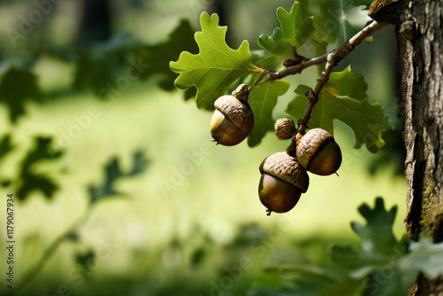 72 acorns from an oak tree acorns dropping from a tall oak tree