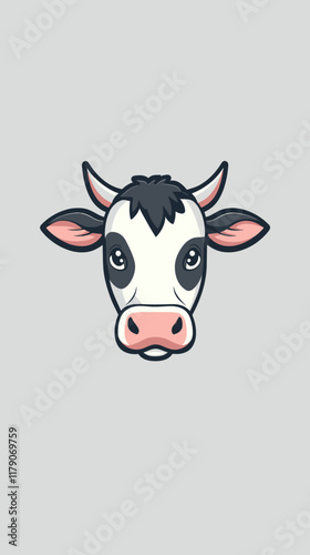 Wallpaper Mural Cute Baby Cow Head Vector Illustration for Farm Animal Logos and Branding Torontodigital.ca